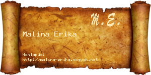 Malina Erika névjegykártya